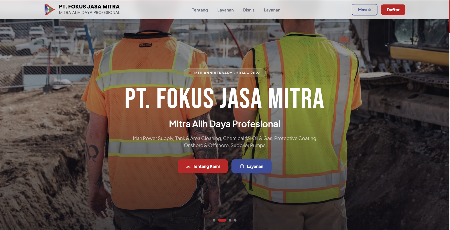 PT Fokus Jasa Mitra company profile and recruitment screen